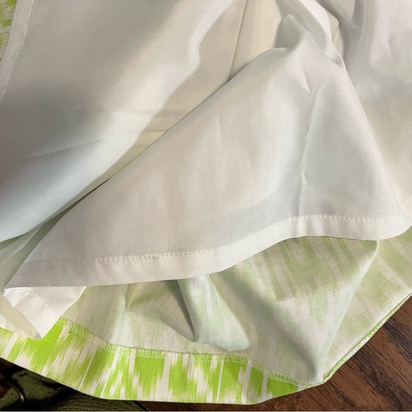 Women’s Adrianna Papell Lime Green/ Blue/White Print Sleeveless Dress SZ 4 - Picture 7 of 9